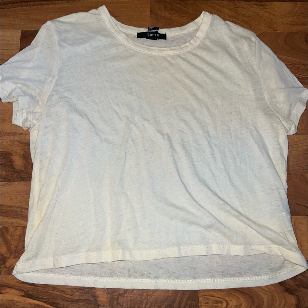 Light yellow thin crop top